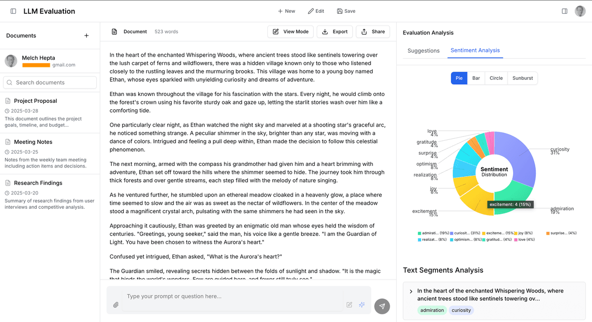 LLM-Evaluator: Sentiment Analysis of Large Language Models